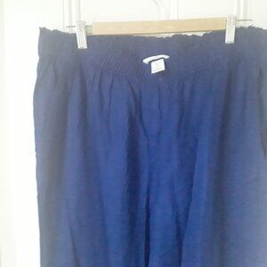 Bright cobalt blue linen H & M pull on pants new with tags XL